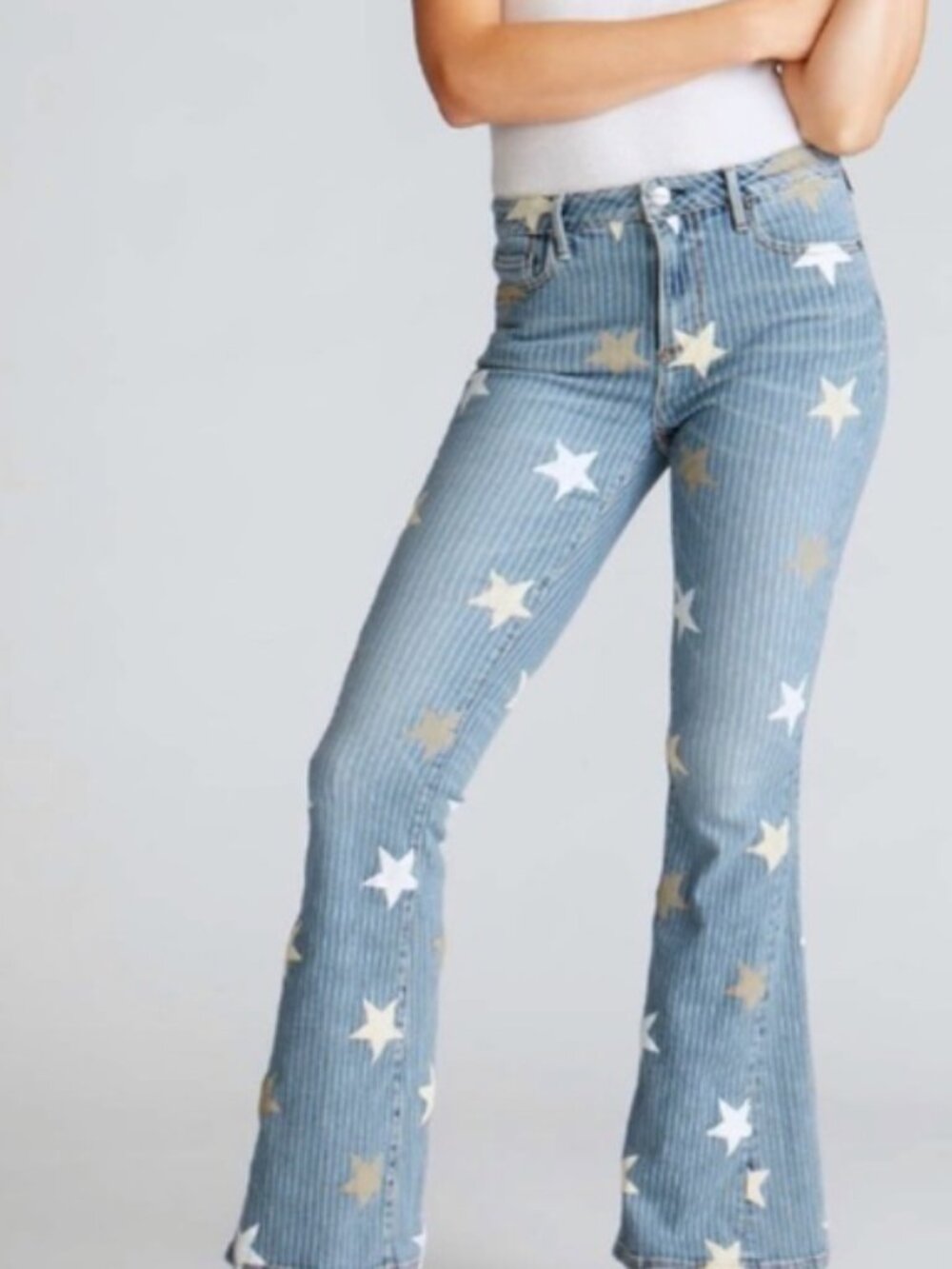 Driftwood Farrah Flare Star and Stripe Jeans Size 26